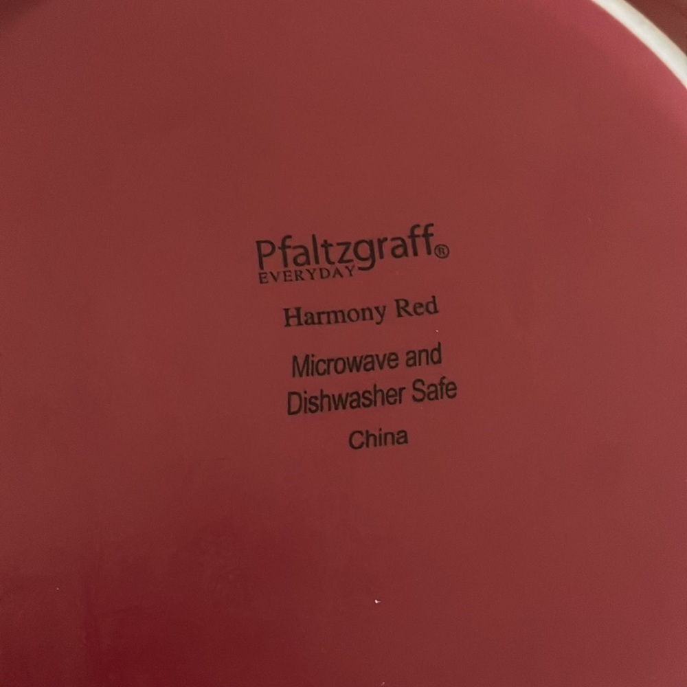 Vtg Pfaltzgraff Harmony Red Dinner Plates Set of 2 - Picture 4 of 4